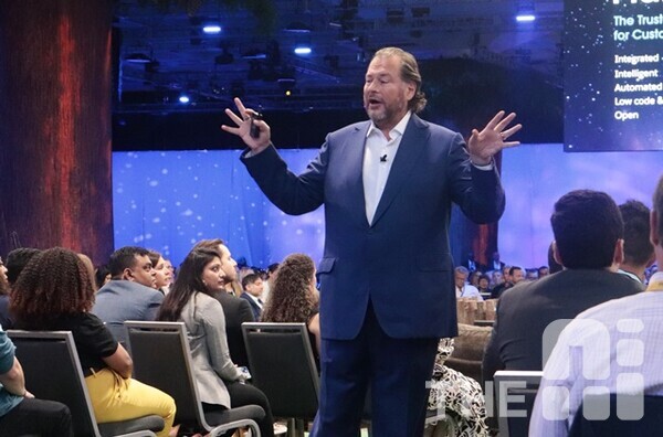 마크 베니오프 CEO는 “고객 데이터는 우리의 상품이 아니다”라고 강조했다. /김동원 기자