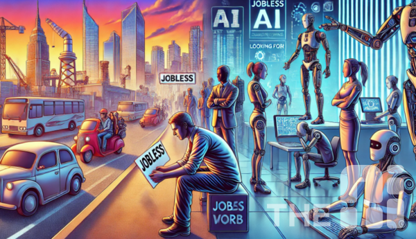 AI로 인한 불평등 심화·고용 감소 유발 우려를 이미지로 형상화 한 모습. / GPT-4