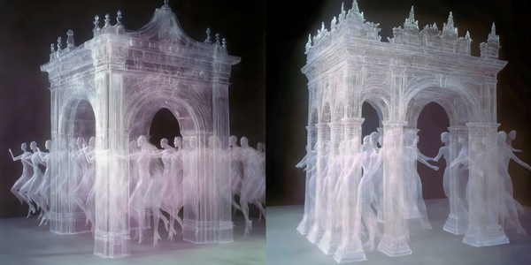 투명한 몸짓은 잔향을 남기고, 인공 작가.