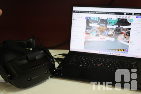 레노버가 ‘에듀테크아시아 2024’에서 전시한 VR 기반 교육 솔루션. /구아현 기자