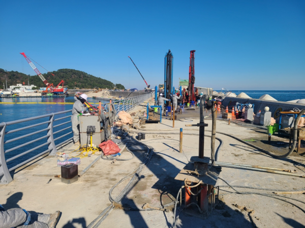 건설 현장 지반보강공사 현장 모습. /씽크포비엘