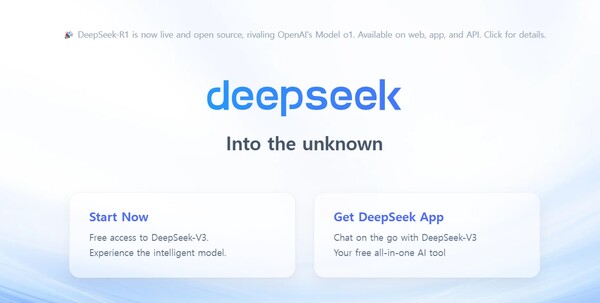 딥시크 홈페이지