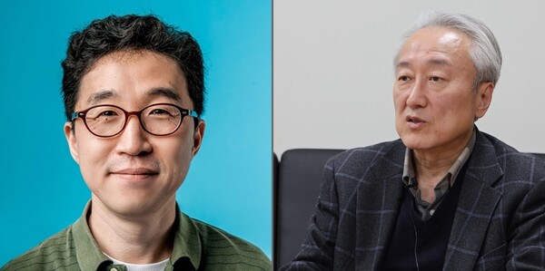 (왼쪽부터) 김기응 KAIST 김재철AI대학원 석좌교수 겸 국가AI연구거점 센터장과 이성환 고려대 AI대학원장은 중국 AI 스타트업 딥시크가 오픈 모델로 공개한 R1을 사내구축형으로 이용하는 것은 안전하다논 입장을 밝혔다./ THE AI