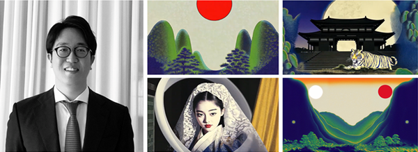 킵콴 작가와 'Sun, Moon, and Five Peaks (Ilwolobongdo)'