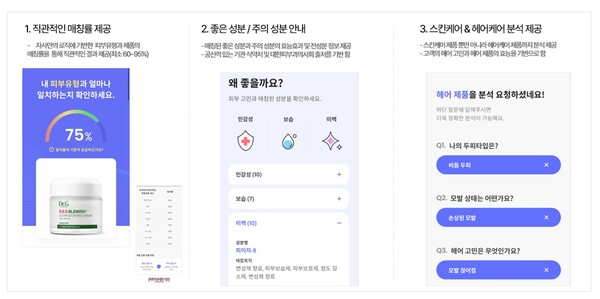 Ai 옵티미는 화장품의 성분을 분석해주는 여타 서비스와 달리 AI 피부 분석 결과에 따른 피부 유형과 제품의 매칭률을 제공한다. /고운세상코스메틱