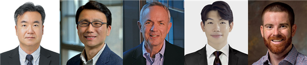 (왼쪽부터) 이진기 성균관대 교수, 이대연 펜실베니아대 교수, 워렌 디. 사이더(Warren D. Seider) 펜실베니아대 교수, 신성훈 성균관대 박사과정생, 오웬 디. 랜드(Owen D. Land) 펜실베니아대 박사과정생. /성균관대