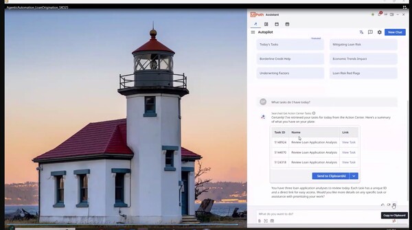 유아이패스 오토파일럿 기능을 사용하는 사례.