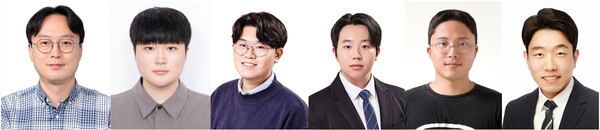 (왼쪽부터) 김승준 GIST 교수, 김보천 GIST 석사과정생, 황석현 워싱턴대 박사과정생, GIST 강성준·김광빈·여도현 박사과정생. /GIST