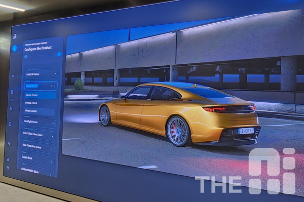 3D익스피리언스 이그제큐티브 센터 내 모습. 이 센터는 자동차 업계 고객이 방문하면 자동차 분야에 특화된 환경을, 전기전자 업계 고객이 오면 해당 분야에 맞춘 시나리오로 전환되는 구조를 보여준다. /김동원 기자