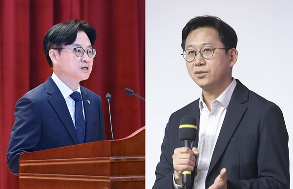 과학기술정보통신부와 산업통상자원부가 제조 AI전환(AX), 피지컬 AI, AI 반도체 분야 공동사업 추진에 합의했다고 발표했다. (왼쪽부터) 김정관 산업부 장관, 배경훈 과기정통부 장관. /산업부·THE AI DB