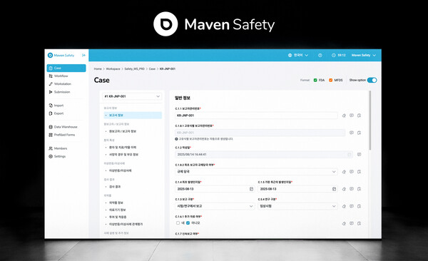 제이앤피메디의 메이븐 세이프티 솔루션 인터페이스. /제이앤피메디