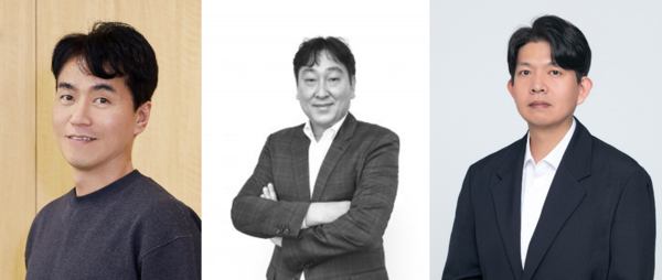(왼쪽부터) 곽태호 웅진씽크빅 AX연구소장, 송하봉 웅진씽크빅 교육사업 총괄 부문장, 김일경 웅진씽크빅 DGP사업본부장. 