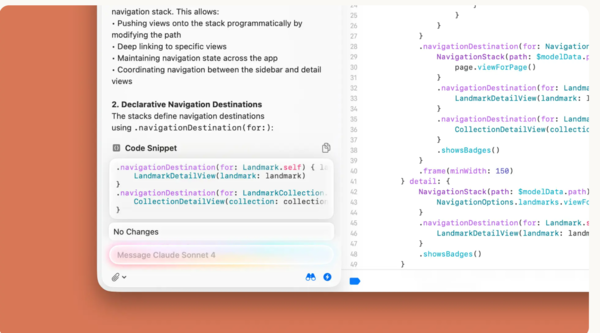 16일(현지시각) 앤트로픽은 공식 블로그를 통해 클로드 소넷 4를 Xcode 26에 공식 통합한다고 발표했다. /클로드 홈페이지 캡처