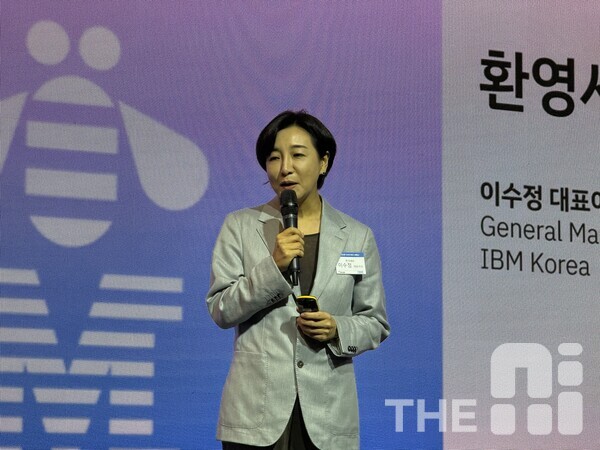 이수정 IBM 코리아 대표이사 사장은 지난 몇 년간 진행된 AI 프로젝트 중 예상 ROI를 달성한 비율이 25%에 불과하다고 지적했다. /유덕규 기자