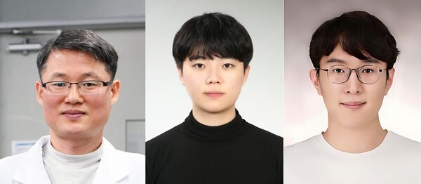 (왼쪽부터) UNIST 백종범 교수, 김승현 연구원(제1저자), 이재성 연구원(공동 제1저자). /UNIST