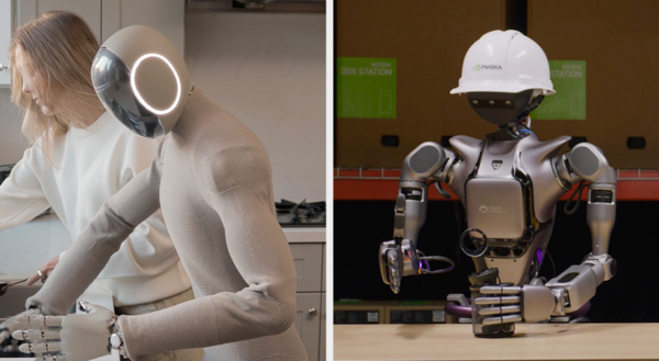 엔비디아의 휴머노이드용 오픈소스 AI 추론모델인 ‘아이작 그루트(Isaac GR00T) N 모델’ 기반으로 구동되는 로봇 모습. /엔비디아