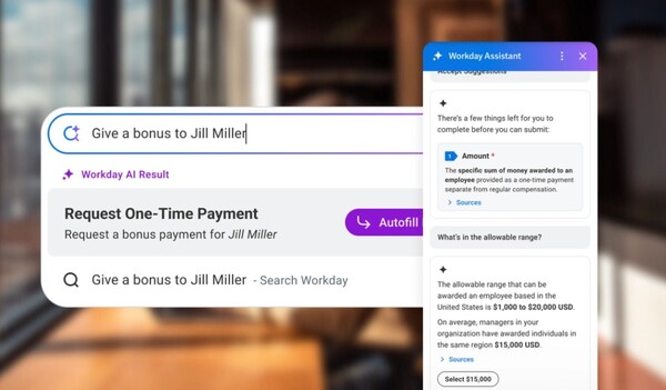 워크데이 AI 서비스 예시. /워크데이 홈페이지 캡처