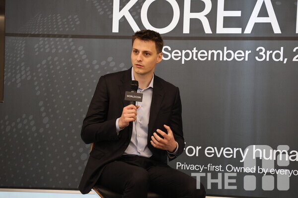 알렉스 블라니아 툴스 포 휴머니티 CEO. 그는 샘 올트먼, 맥스 노벤스턴과 월드를 공동 창립했다. /구아현 기자