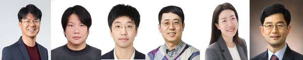 ‘K-Fold’ 개발 KAIST 연구진. (왼쪽부터) 김우연 교수, 황성주 교수, 안성수 교수, 김호민 교수, 이규리 교수, 오병하 교수. /KAIST