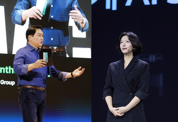 (왼쪽부터) 최태원 SK그룹 회장, 최수연 네이버 대표. /SK·네이버