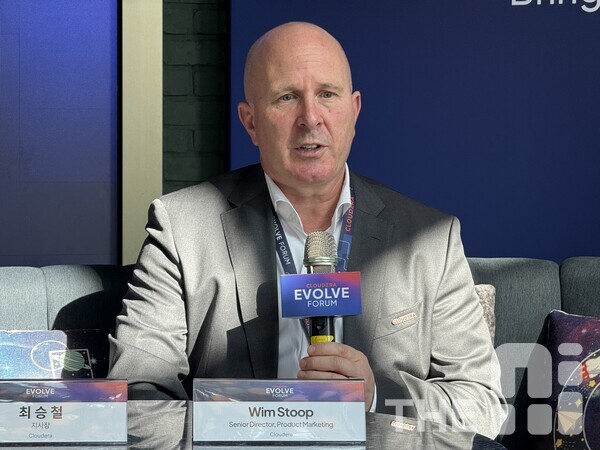 윔 스투프(Wim Stoop) 클라우데라 제품 마케팅 시니어 디렉터는 데이터센터와 하이브리드, 멀티 클라우드 등 모든 환경에서 AI 구동이 가능해야 한다고 강조했다. /유덕규 기자