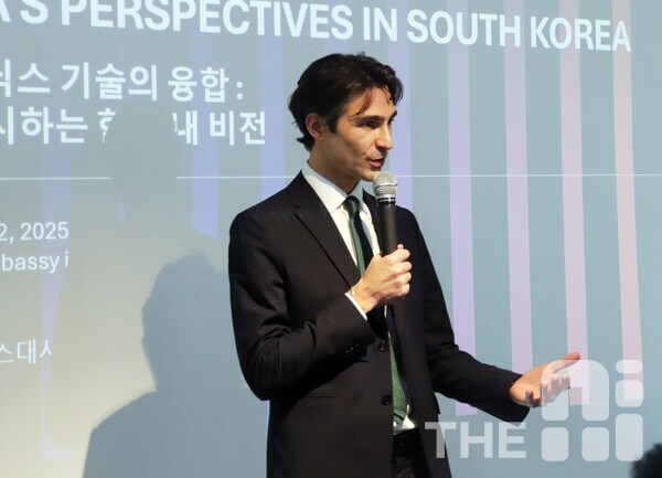 니콜로 소마스키(Niccolo Somaschi) 콴델라 CEO는 “한국은 학술 연구 전문성, 정부의 혁신 지원, 대규모 생산 기술력을 모두 갖춘 아시아에서 유일한 곳”이라며 “소프트웨어, 하드웨어, 디지털 인프라, 교육, 그리고 향후 제조 역량까지 4대 핵심 분야에서 협력할 것”이라고 말했다. /김동원 기자