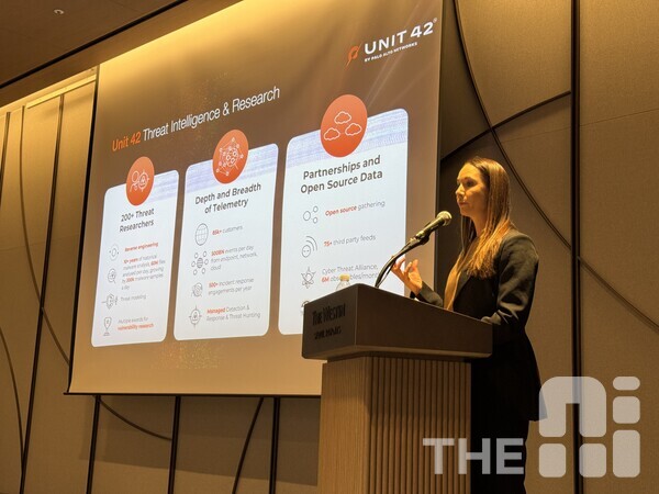 필리파 콕스웰 유닛(Unit) 42 아시아태평양·일본 지역 총괄은 AI를 활용하면 공격 속도가 현재보다 100배 빨라져 엔드 투 엔드 공격이 25분 만에 완료될 수 있다고 경고했다. /유덕규 기자