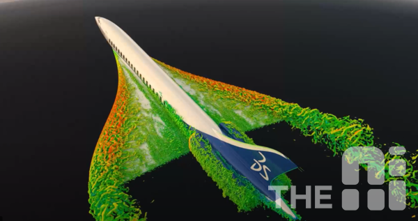 다쏘시스템 3D익스피리언스 플랫폼으로 비행기의 공기 저항을 시뮬레이션 하는 모습. /다쏘시스템 유튜브 캡처