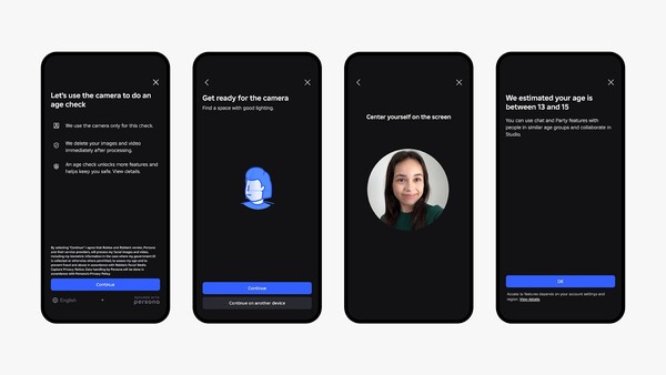 로블록스의 얼굴 기반 연령 추정 기능. /로블록스