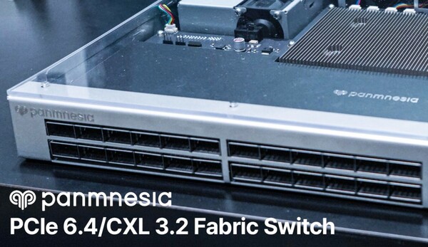 파네시아가 전시한 PCIe 6.4/CXL 3.2 패브릭 스위치 노드. /파네시아