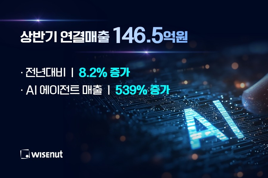 AI 에이전트 사업 5배 대박! 와이즈넛, 상반기 매출 146억 돌파