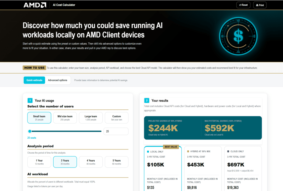 클라우드냐 로컬이냐 고민 끝! AMD가 만든 AI 계산기의 등장